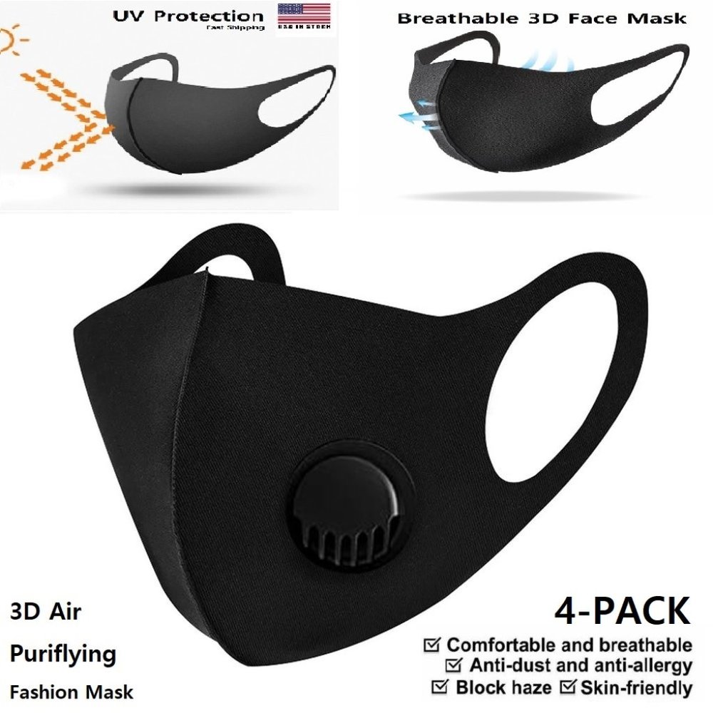 4 PACK – FACE AIR PURIFYING MASK Reusable Washable